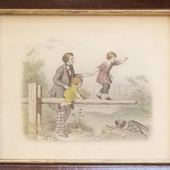 Vintage Prints by Borghese 19th Century Children Rare Set of 4 - Picture 3 of 12